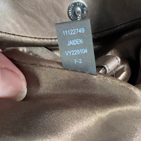 Guess Taupe Brown Large Hobo Metal Studded Distressed Leather Tote Vintage Y2K - Picture 16 of 16